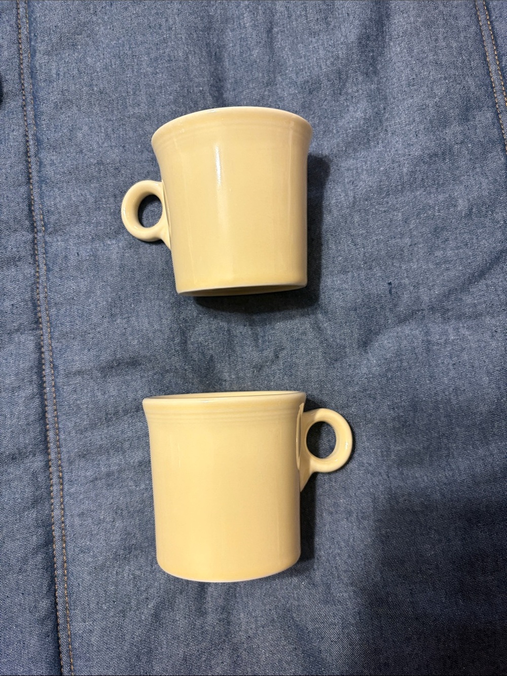 Butter Yellow Fiesta Ceramic Coffee Mugs - Set of 2